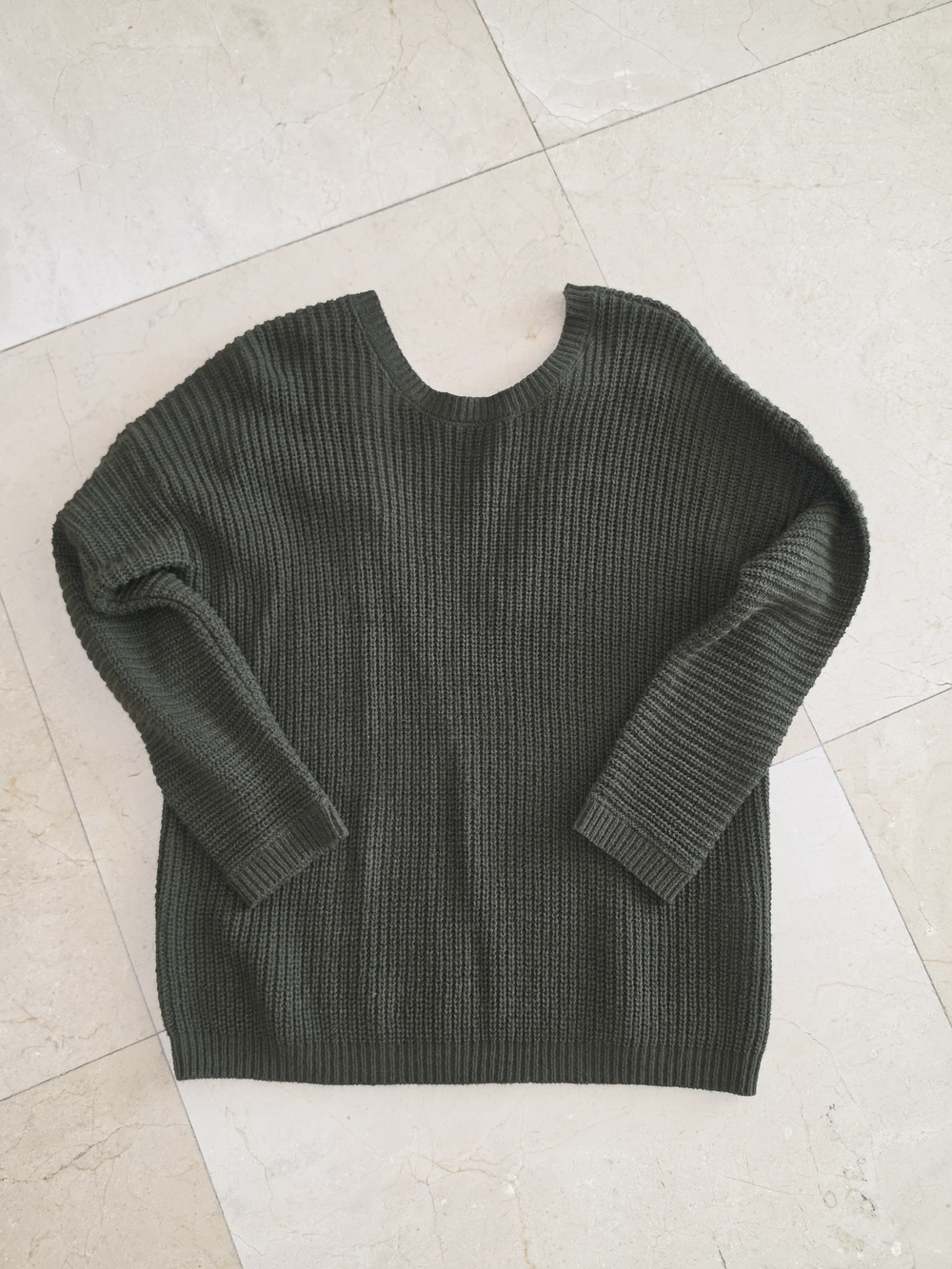 Forever 21 Olive Green Ribbed Crewneck Sweater